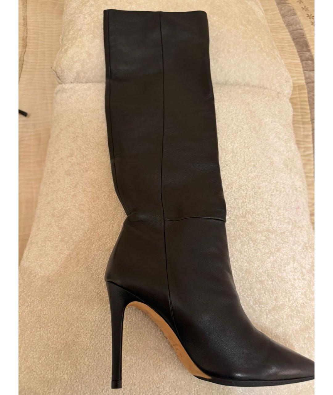 IRO Черные кожаные ботфорты, фото 3
