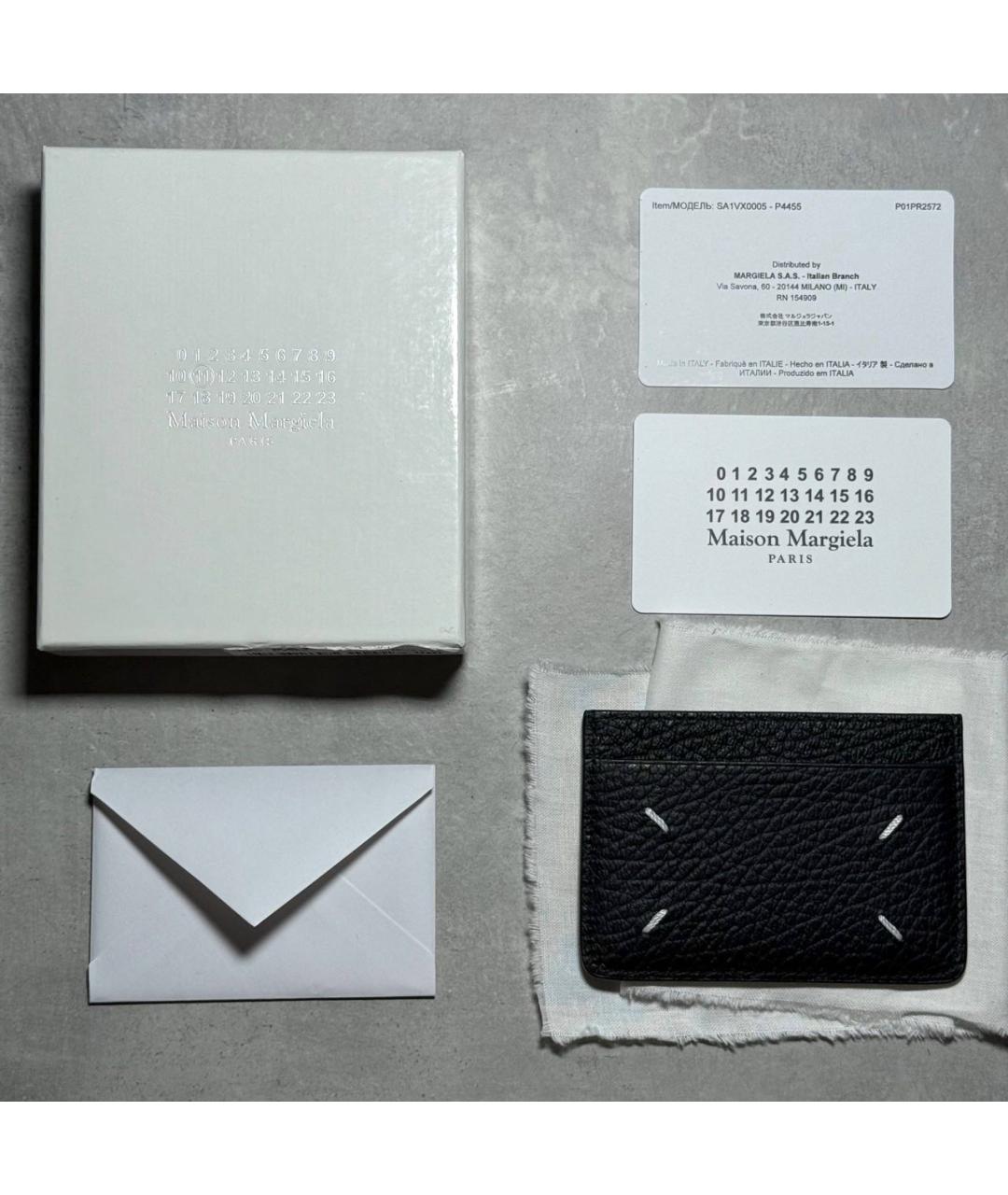 MAISON MARGIELA Черный кожаный кардхолдер, фото 4