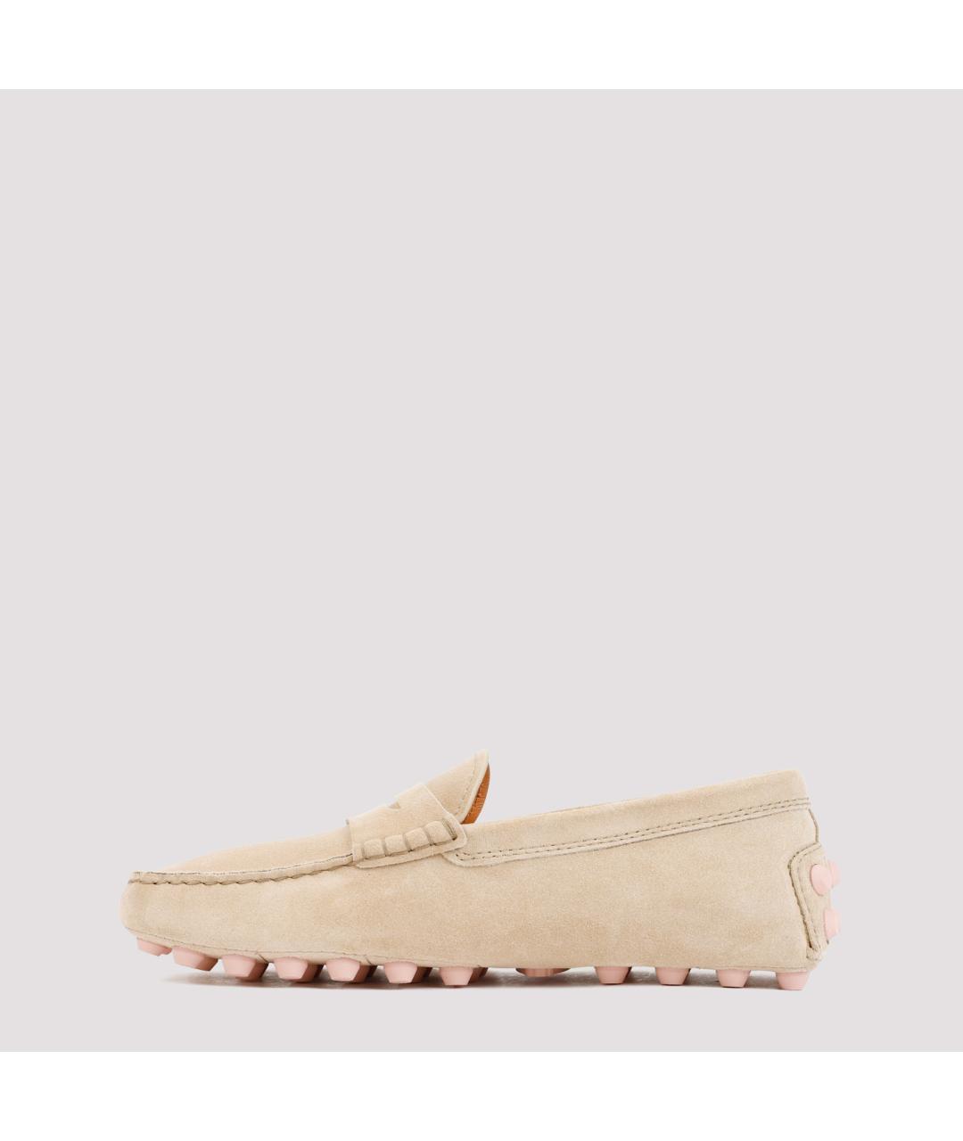 TOD'S Бежевые замшевые мокасины, фото 2