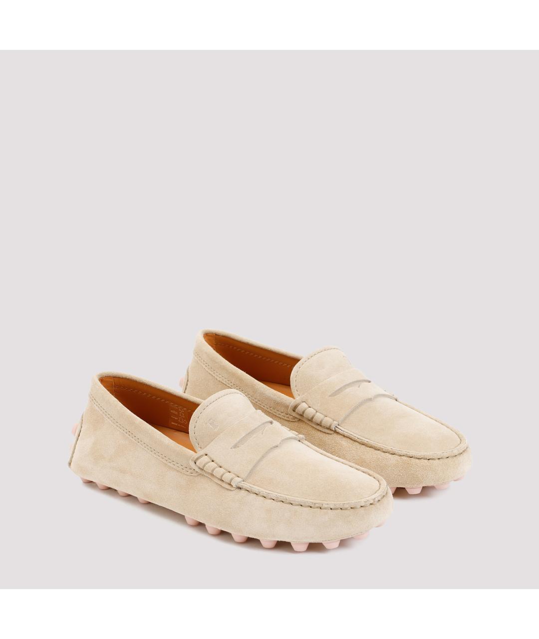 TOD'S Бежевые замшевые мокасины, фото 3