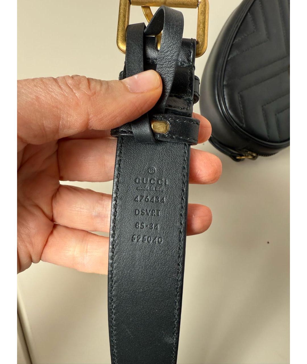 GUCCI Черная кожаная поясная сумка, фото 5