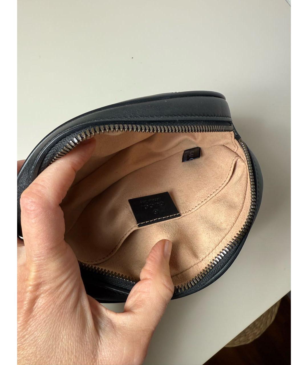 GUCCI Черная кожаная поясная сумка, фото 4
