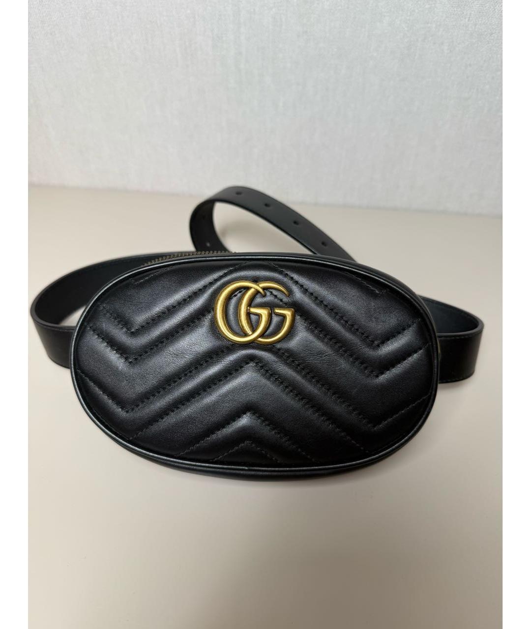 GUCCI Черная кожаная поясная сумка, фото 6