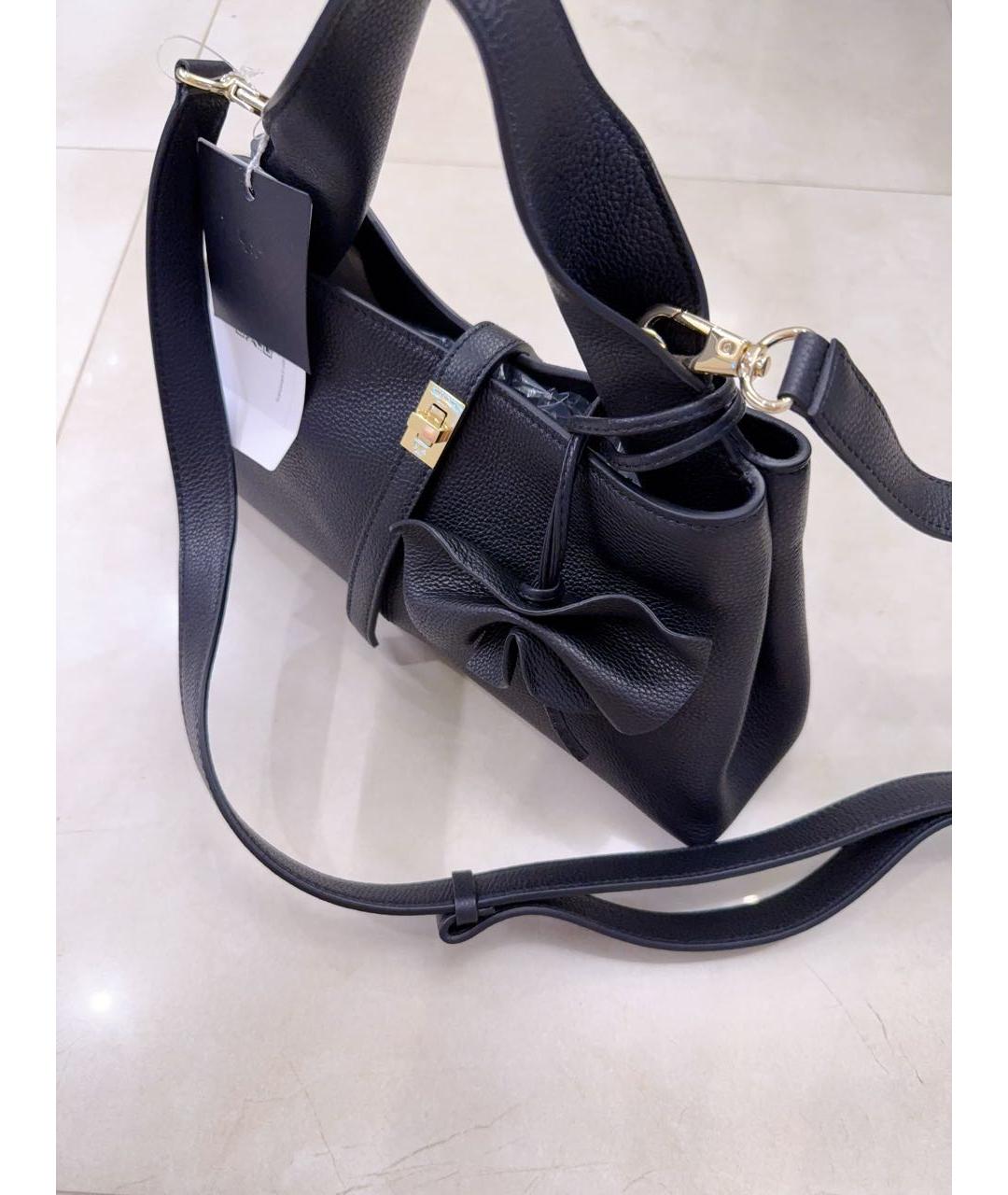 WEEKEND MAX MARA Черная кожаная сумка через плечо, фото 6