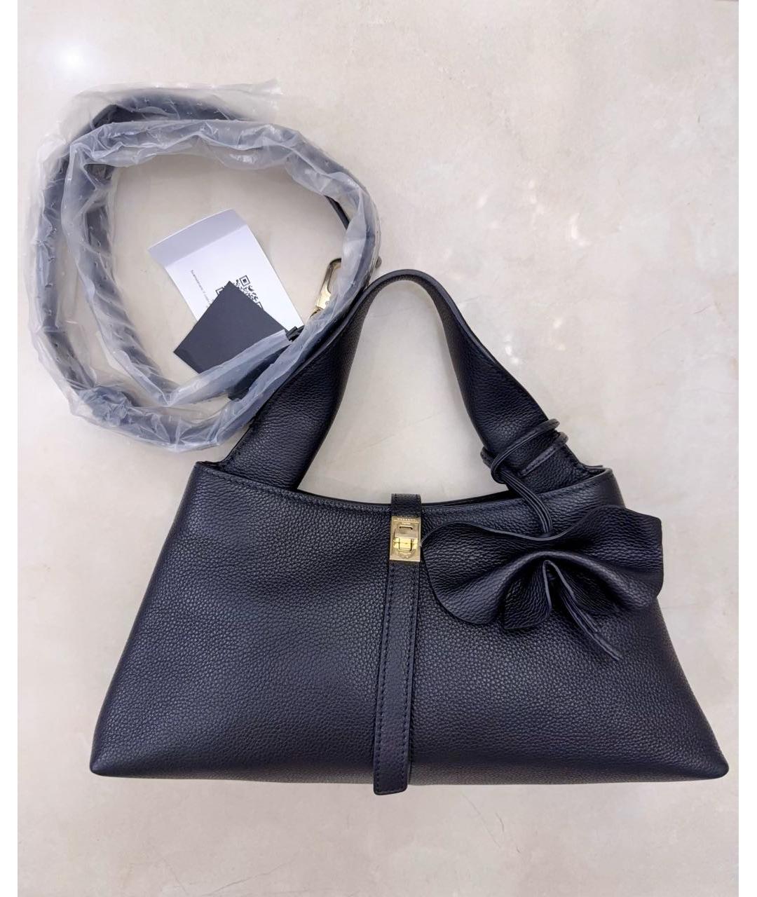 WEEKEND MAX MARA Черная кожаная сумка через плечо, фото 2