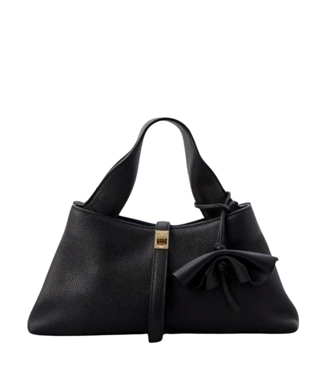 WEEKEND MAX MARA Черная кожаная сумка через плечо, фото 1