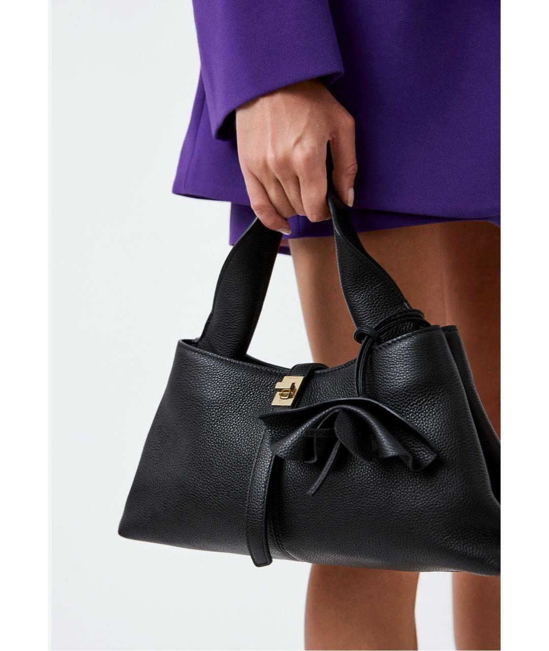 WEEKEND MAX MARA Черная кожаная сумка через плечо, фото 8