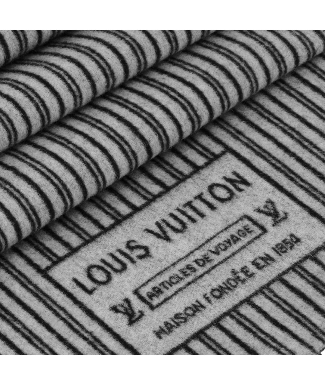 LOUIS VUITTON Черный шерстяной шарф, фото 3