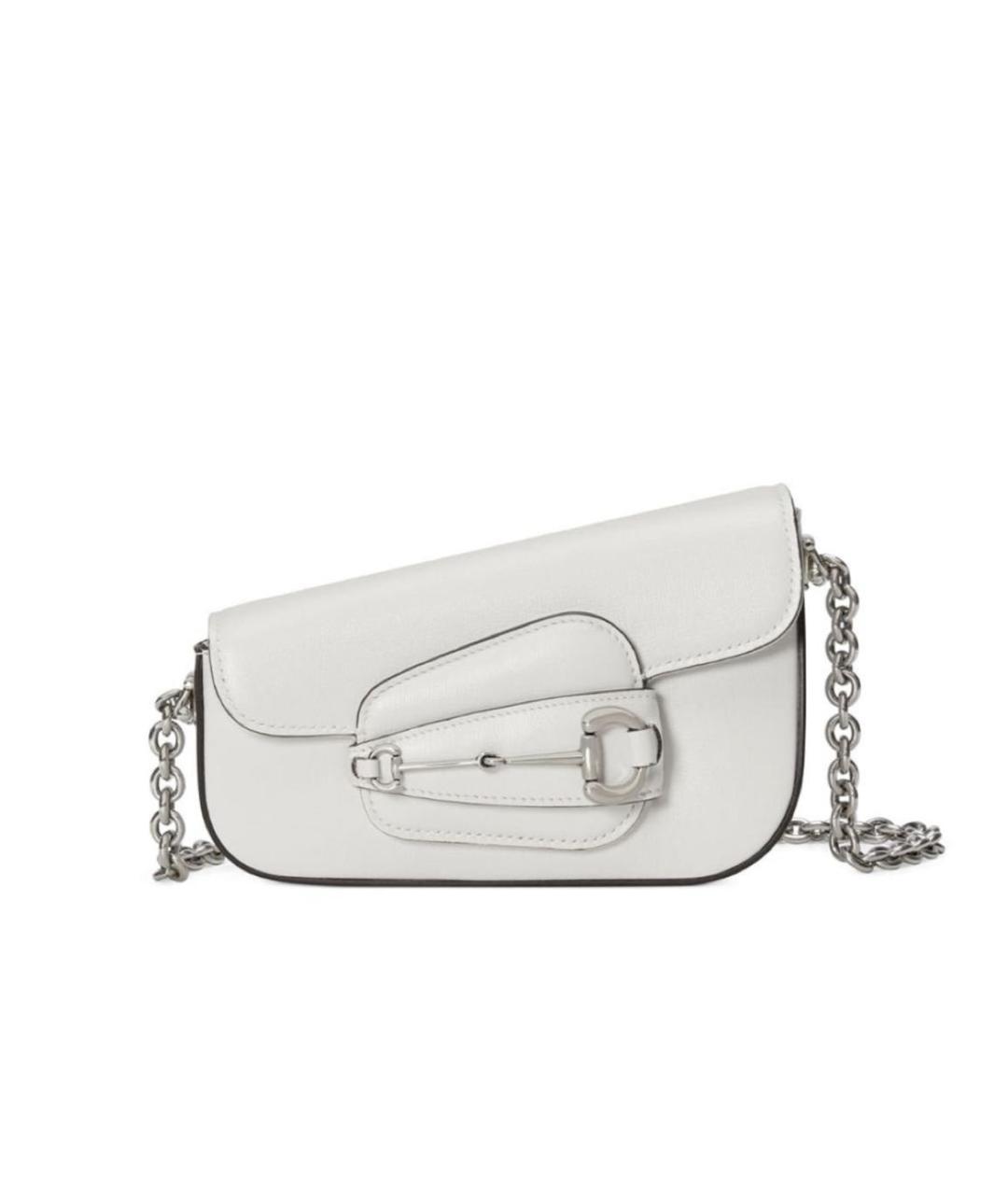 GUCCI Белая кожаная сумка через плечо, фото 8