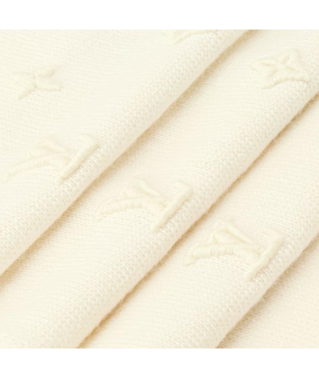 LOUIS VUITTON Бежевый шерстяной шарф, фото 3