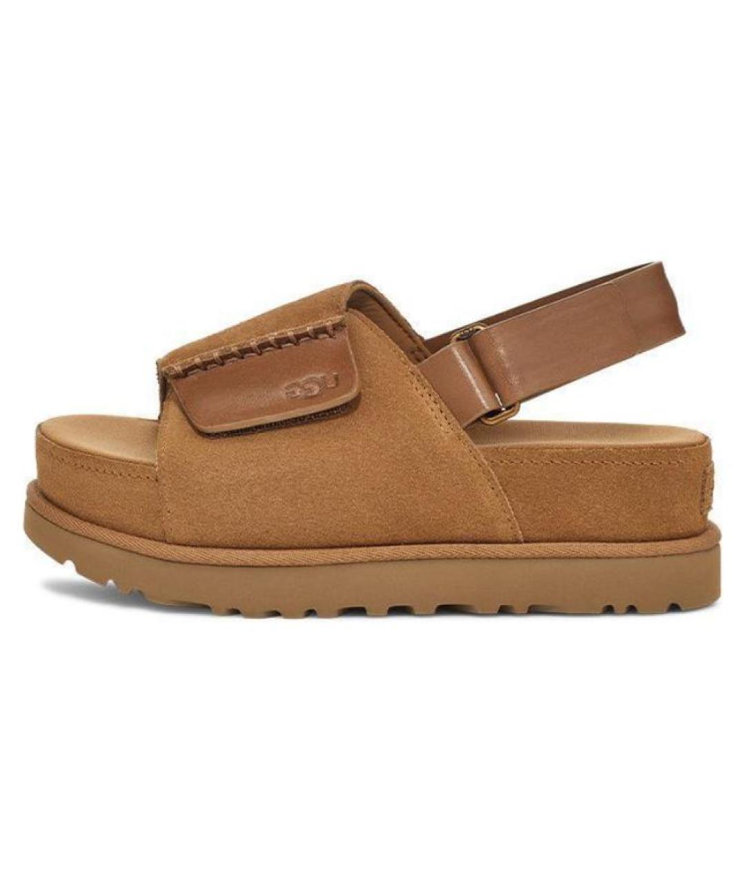 UGG AUSTRALIA Коричневые нубуковые сандалии, фото 5