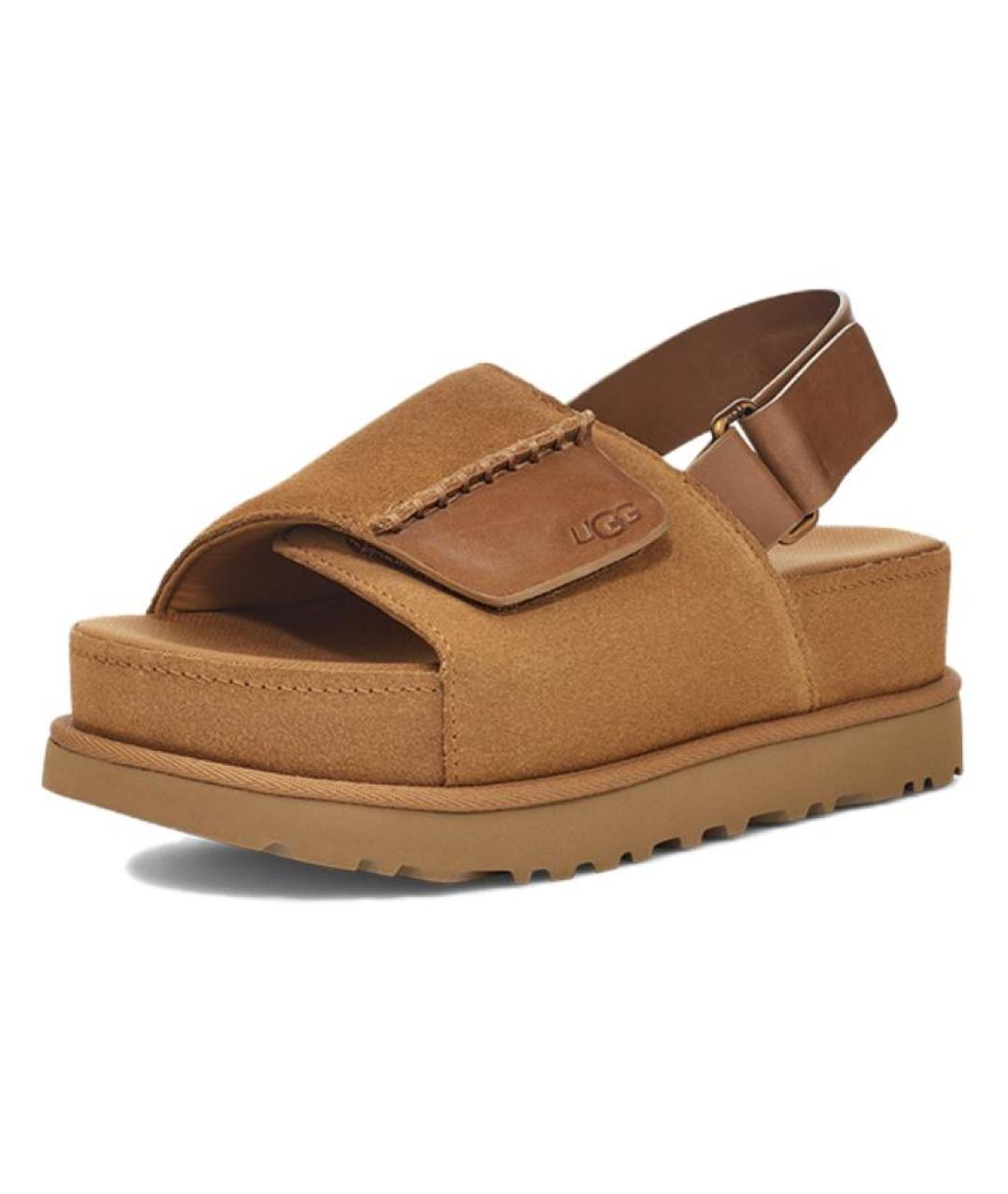 UGG AUSTRALIA Коричневые нубуковые сандалии, фото 2