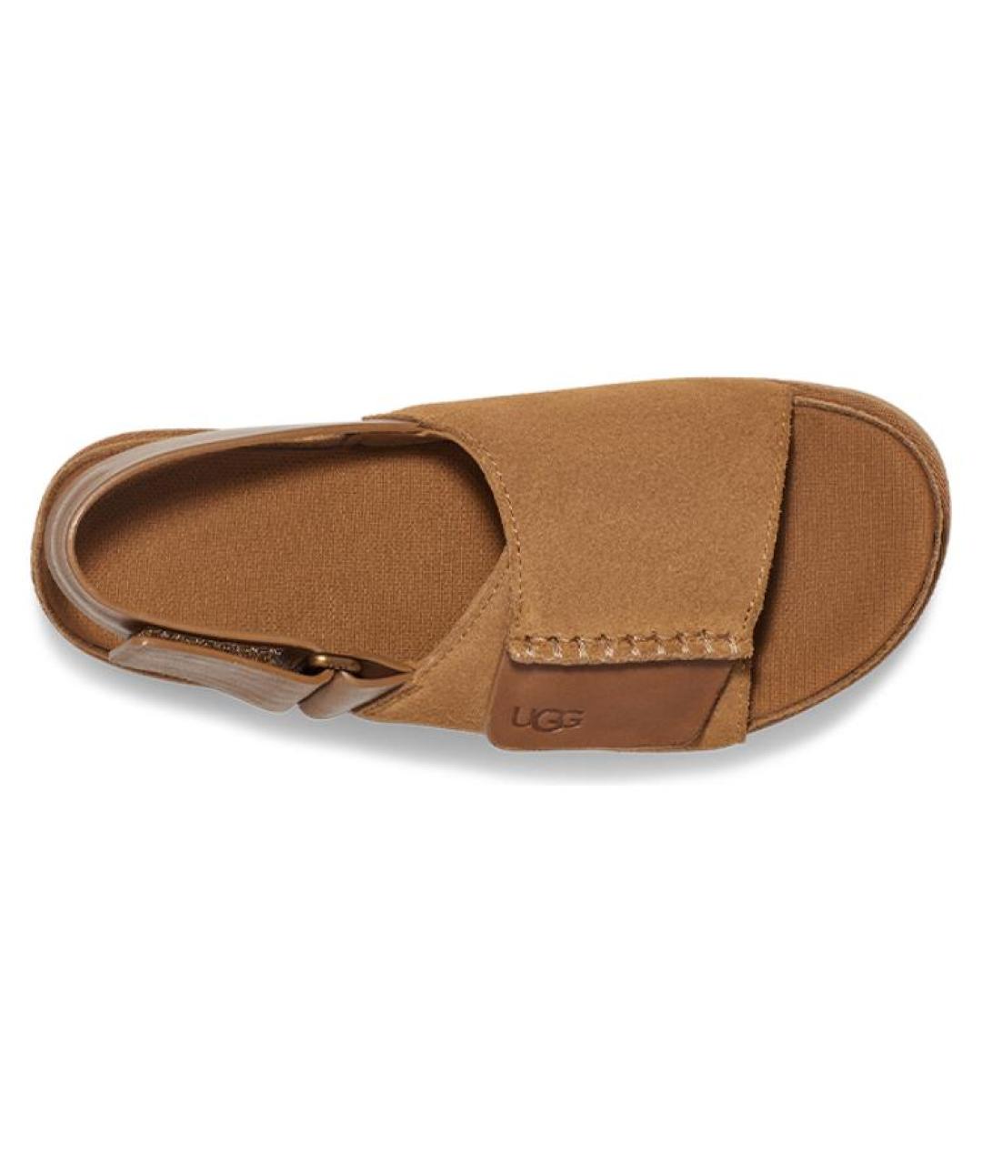 UGG AUSTRALIA Коричневые нубуковые сандалии, фото 4