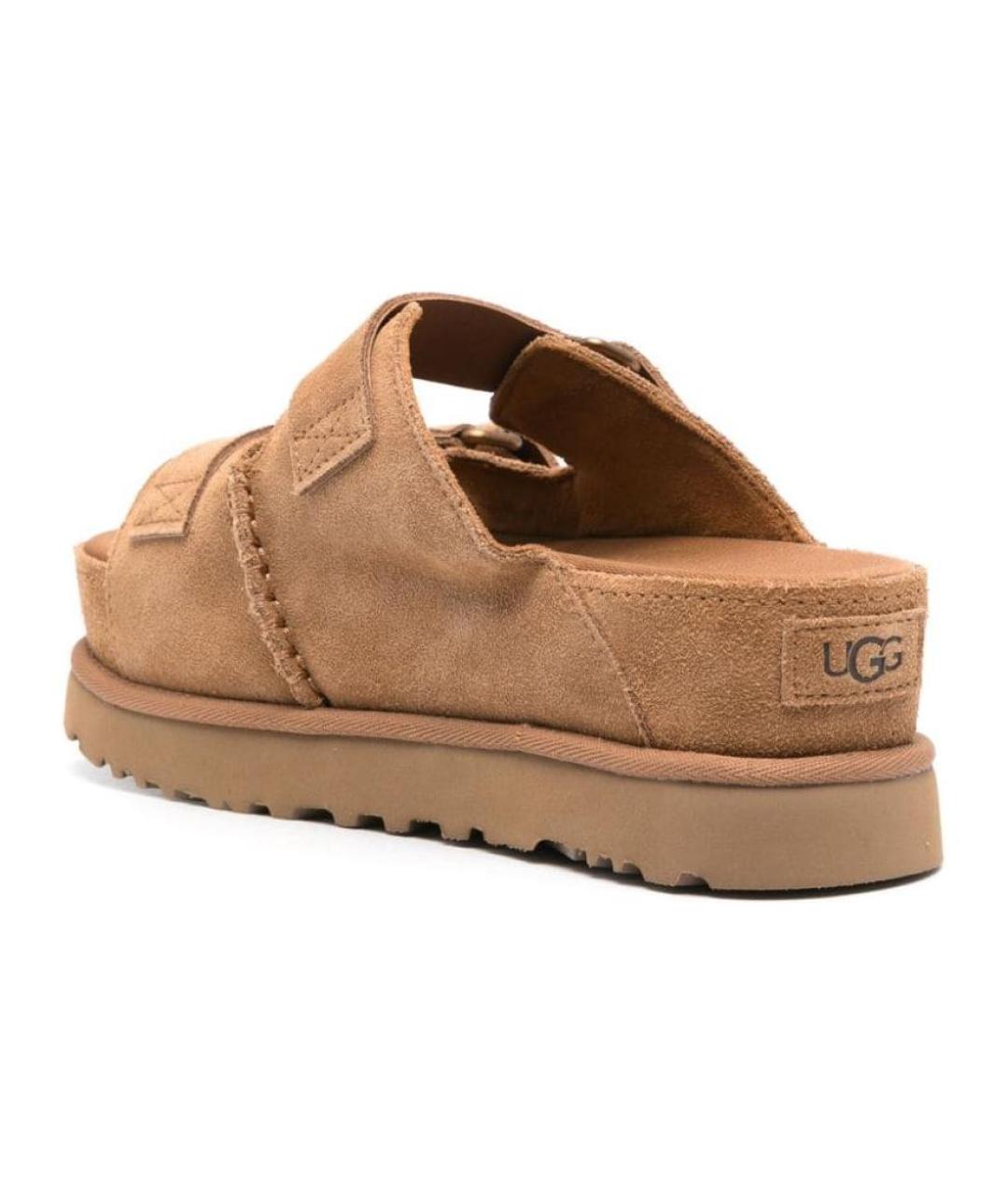 UGG AUSTRALIA Коричневые нубуковые сандалии, фото 3