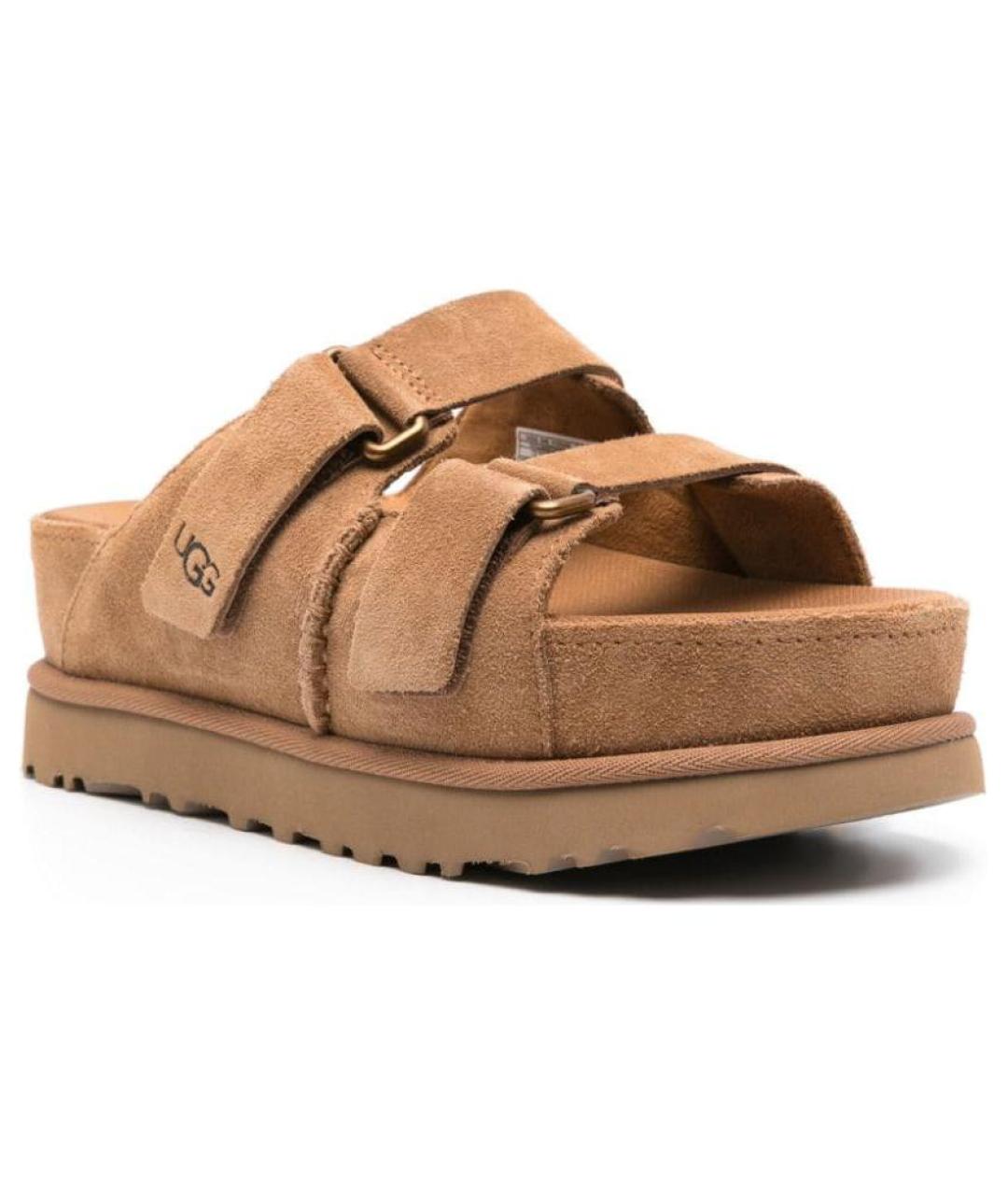 UGG AUSTRALIA Коричневые нубуковые сандалии, фото 2