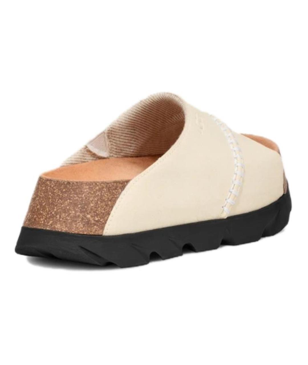 UGG AUSTRALIA Бежевые кожаные шлепанцы, фото 4
