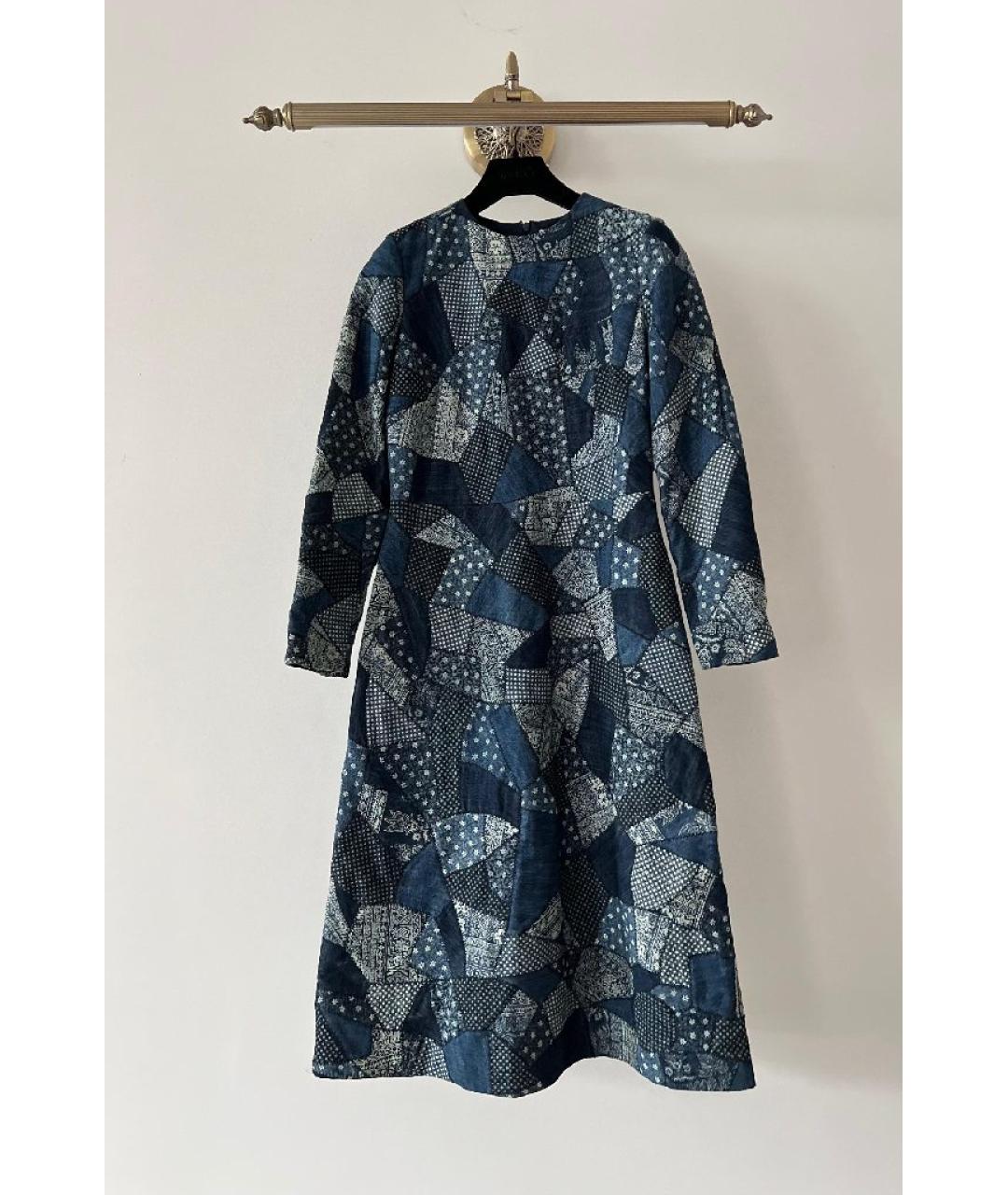 CHRISTIAN DIOR Темно-синее хлопковое повседневное платье, фото 9