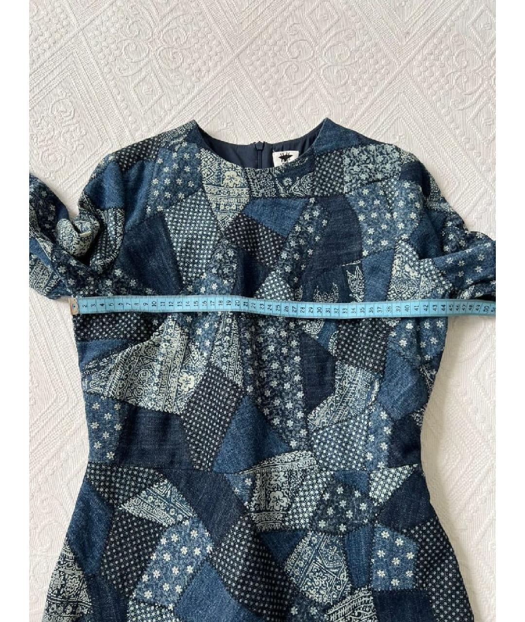 CHRISTIAN DIOR Темно-синее хлопковое повседневное платье, фото 5
