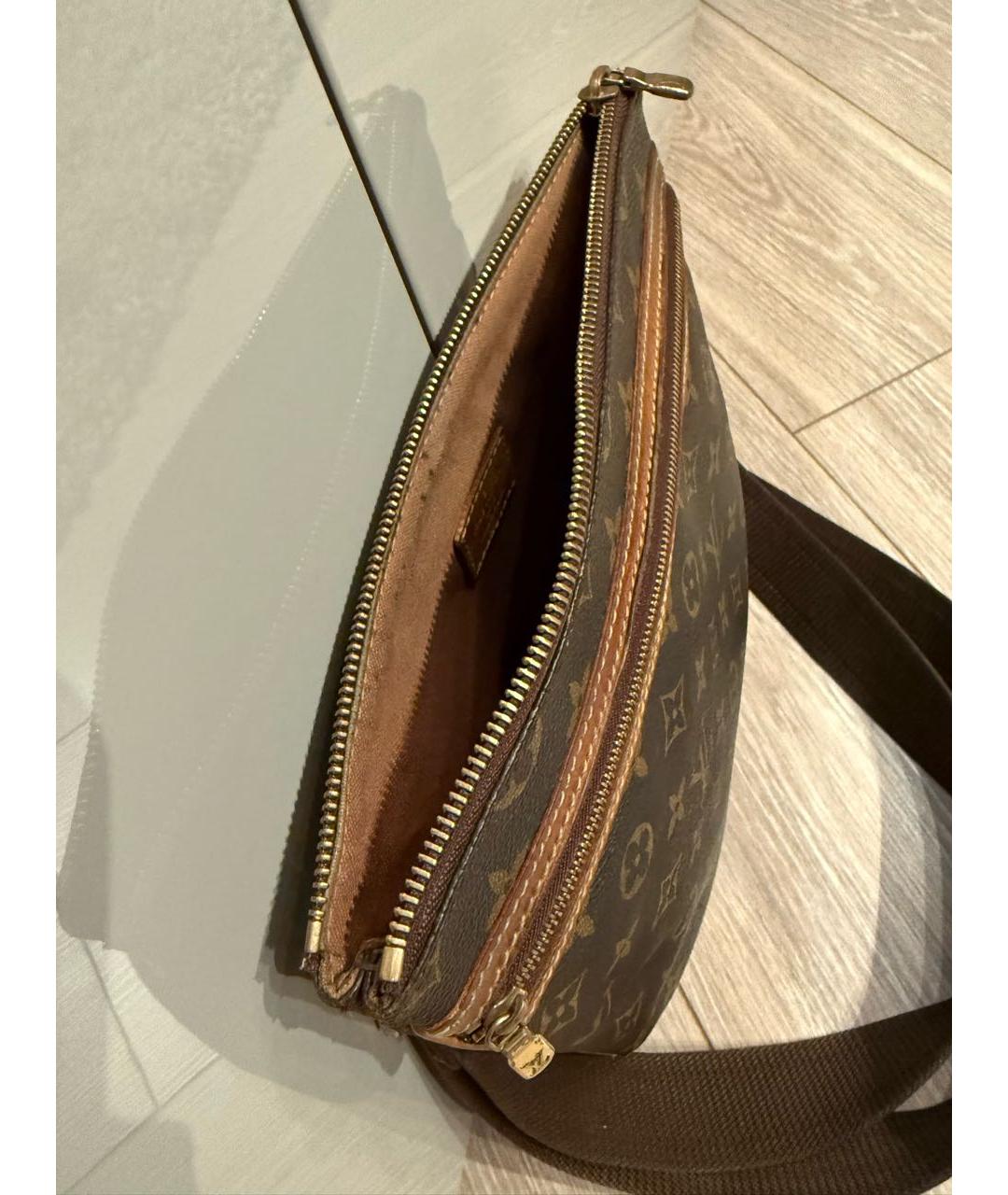 LOUIS VUITTON Коричневая кожаная сумка через плечо, фото 4