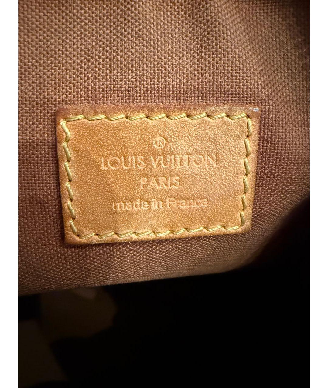 LOUIS VUITTON Коричневая кожаная сумка через плечо, фото 5