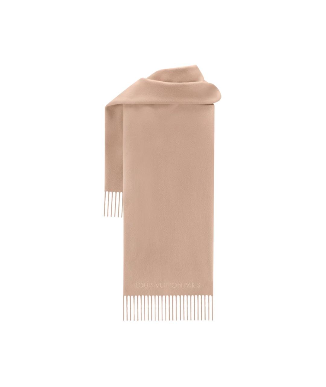 LOUIS VUITTON Бежевый кашемировый шарф, фото 2