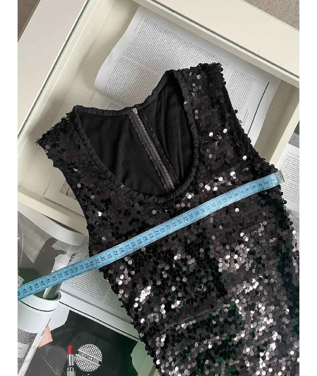 DOLCE&GABBANA Черное полиэстеровое коктейльное платье, фото 4