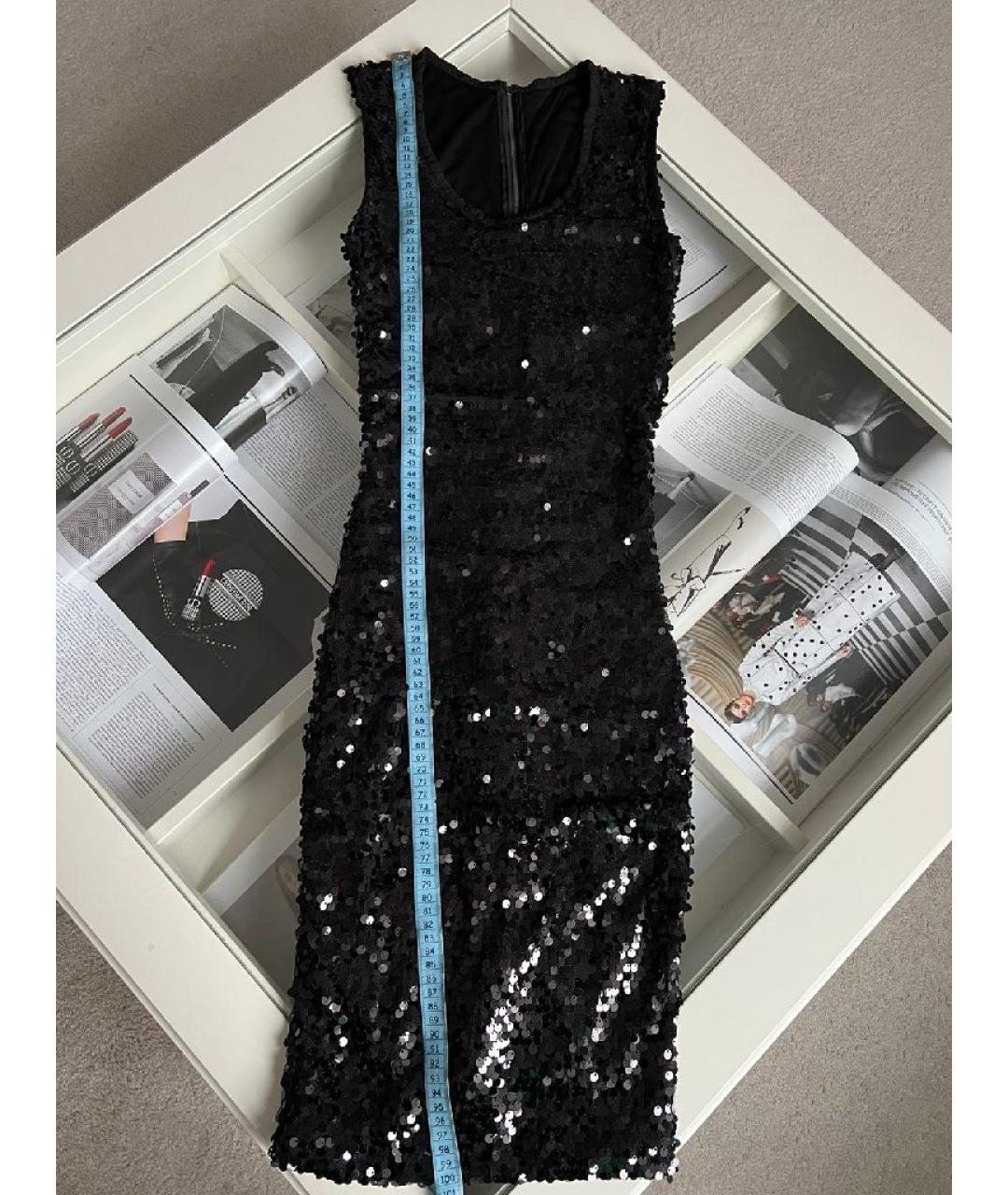 DOLCE&GABBANA Черное полиэстеровое коктейльное платье, фото 5