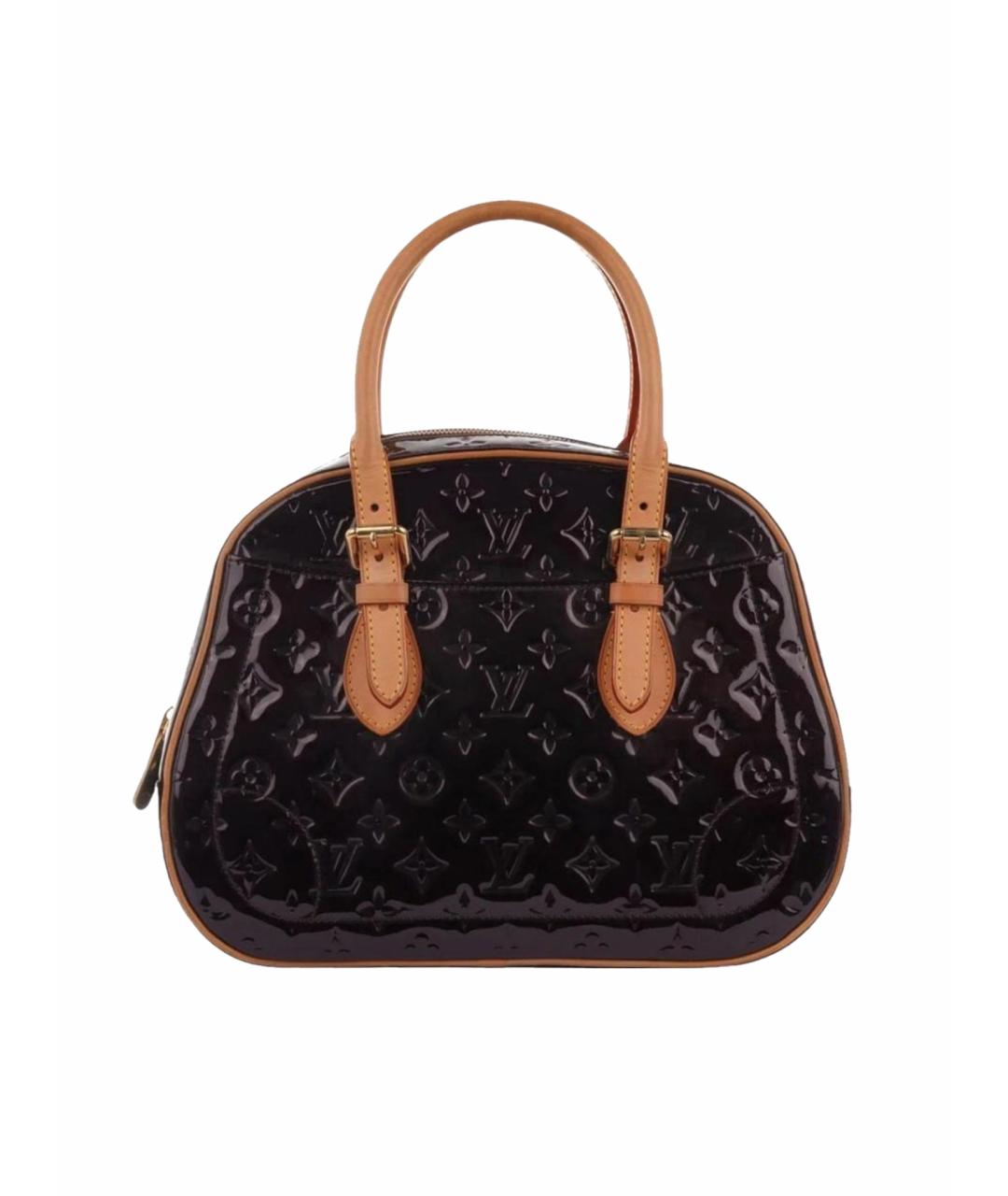 LOUIS VUITTON Бордовая сумка с короткими ручками из лакированной кожи, фото 1