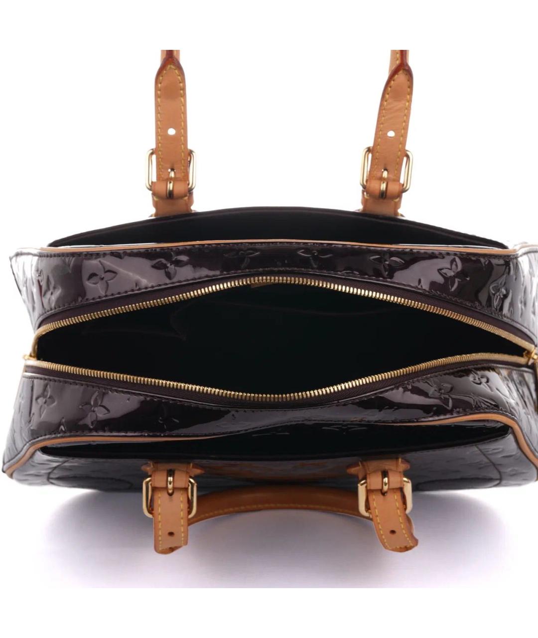 LOUIS VUITTON Бордовая сумка с короткими ручками из лакированной кожи, фото 6