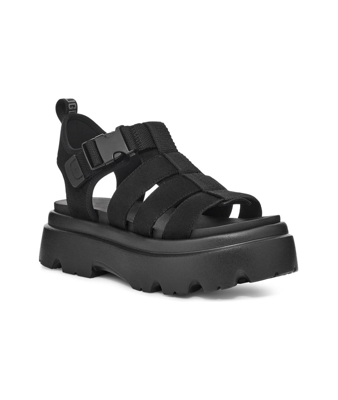 UGG AUSTRALIA Черные нубуковые сандалии, фото 3