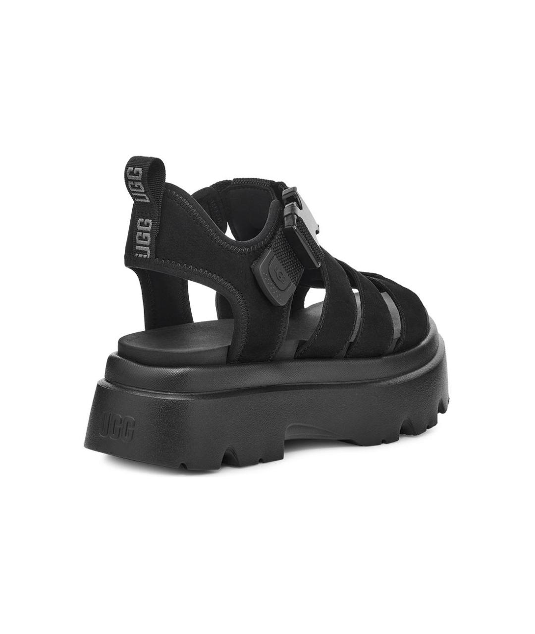 UGG AUSTRALIA Черные нубуковые сандалии, фото 4