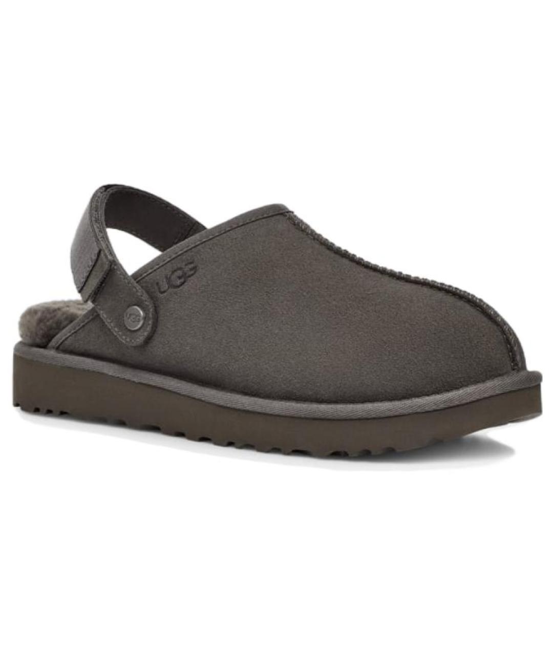 UGG AUSTRALIA Серые кожаные мюли, фото 3