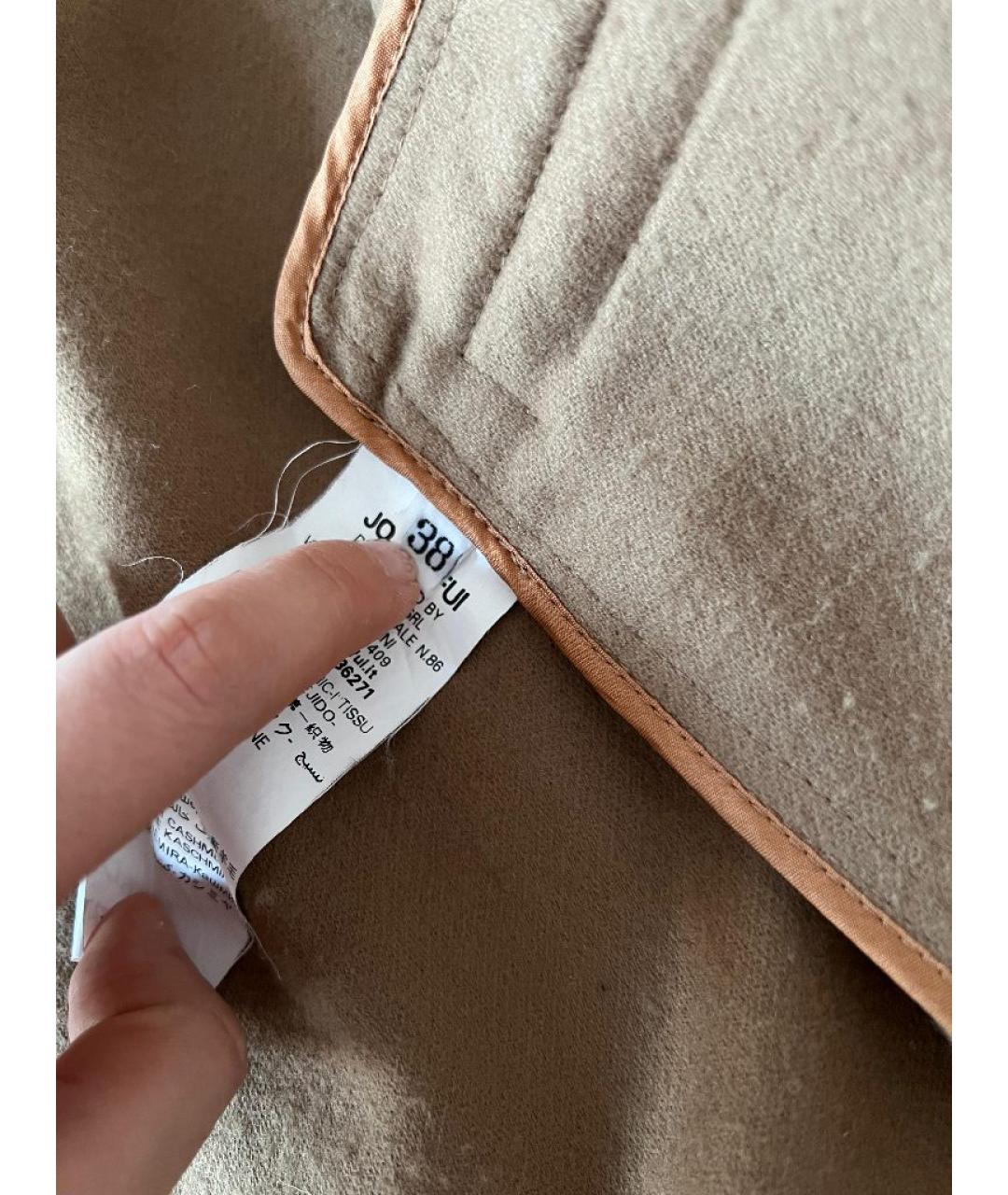 JO NO FUI Бежевое шерстяное пальто, фото 5