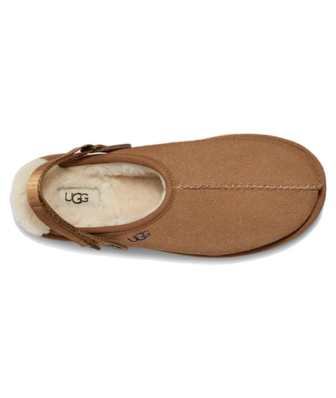 UGG AUSTRALIA Коричневые нубуковые мюли, фото 4