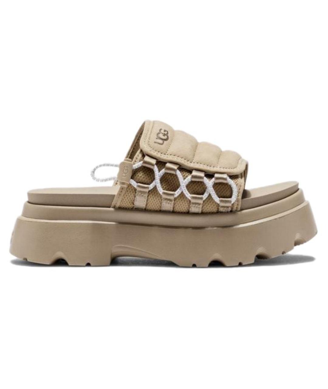 UGG AUSTRALIA Бежевые кожаные сандалии, фото 1