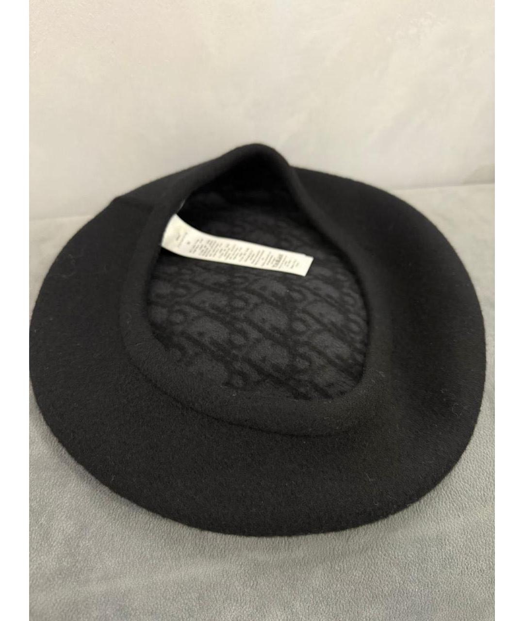 CHRISTIAN DIOR Черная шерстяная шляпа, фото 2