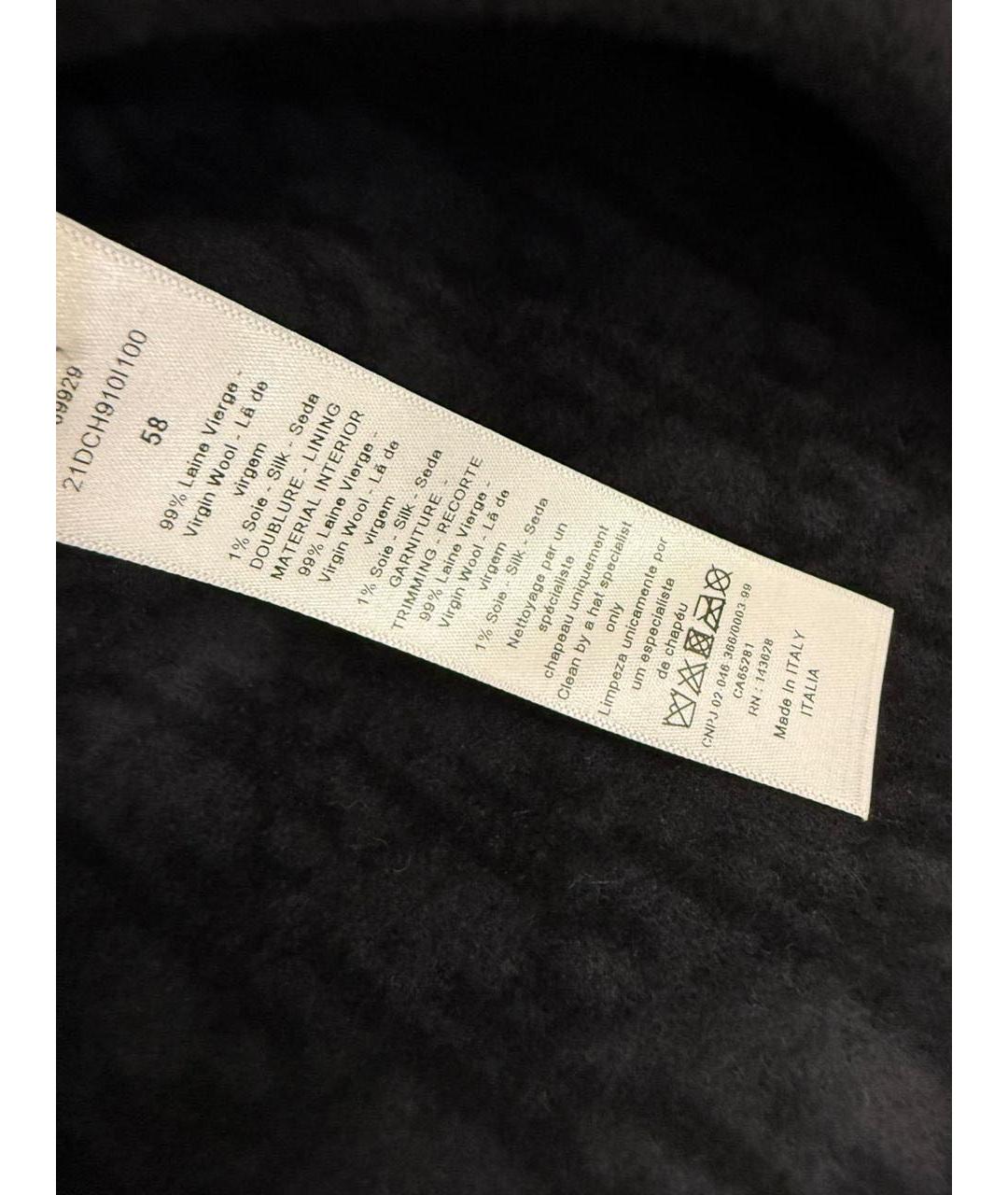 CHRISTIAN DIOR Черная шерстяная шляпа, фото 3