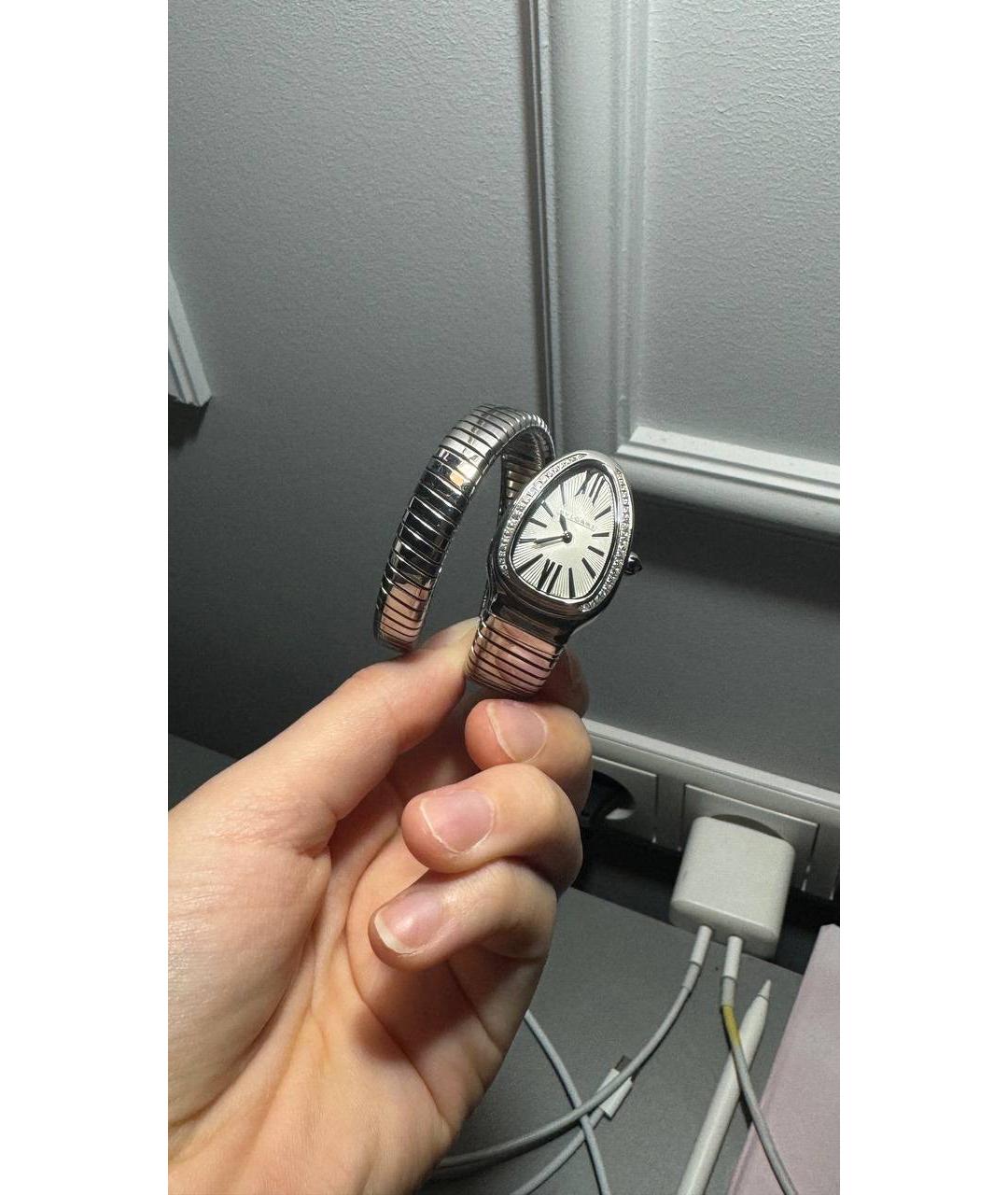 BVLGARI Серебряные часы из белого золота, фото 5