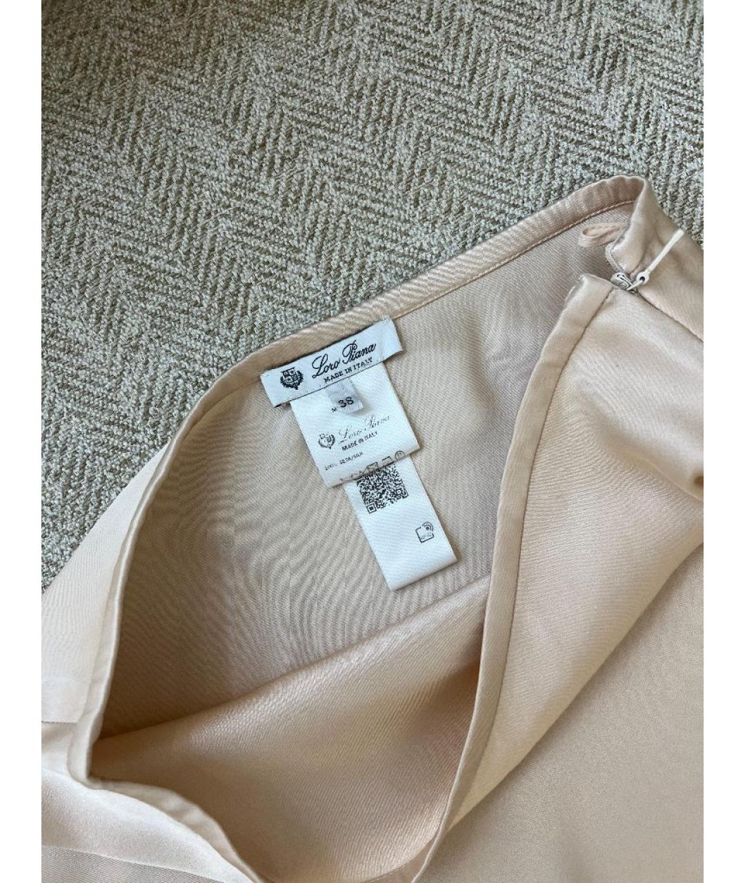 LORO PIANA Бежевый шелковый костюм с юбками, фото 5