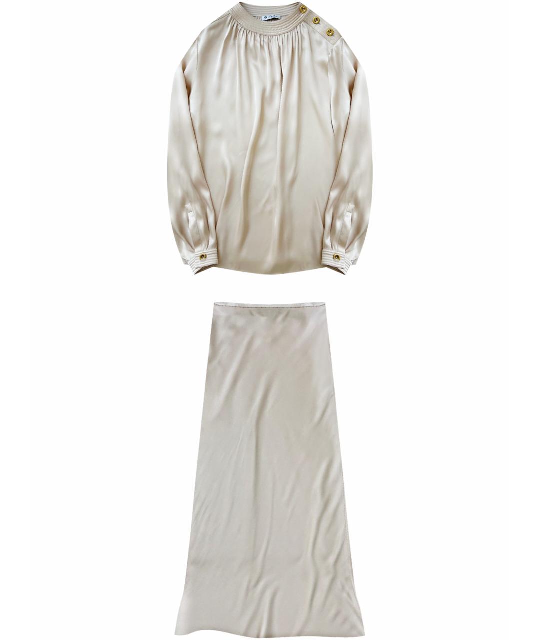 LORO PIANA Бежевый шелковый костюм с юбками, фото 1