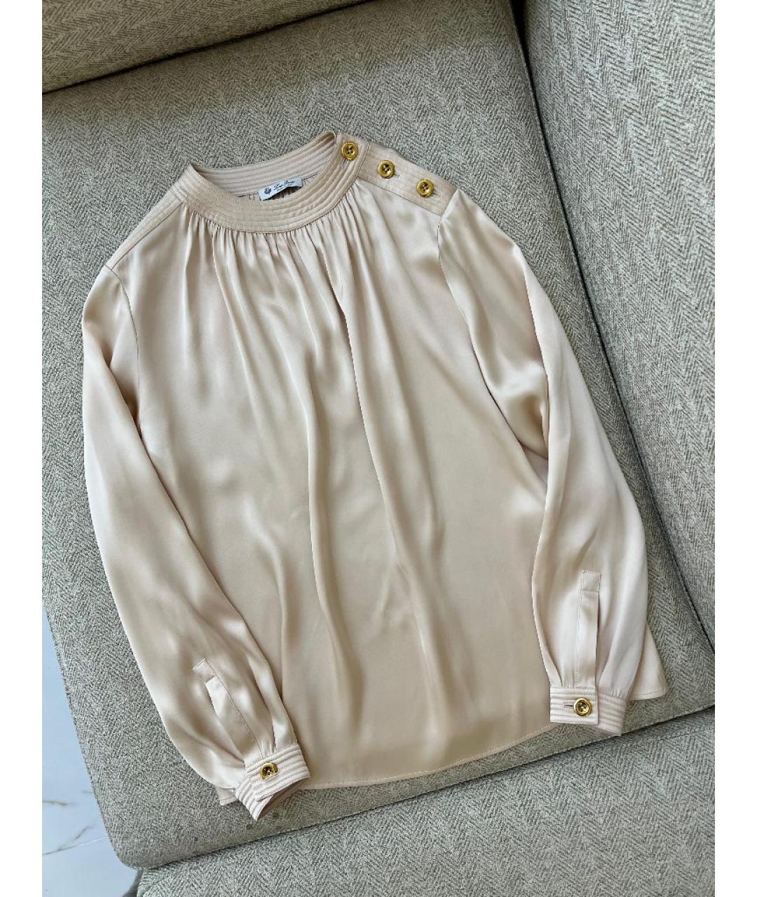 LORO PIANA Бежевый шелковый костюм с юбками, фото 7