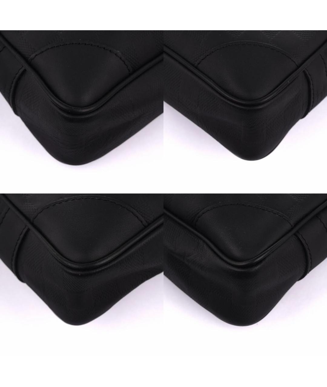 LOUIS VUITTON Черный кожаный портфель, фото 8