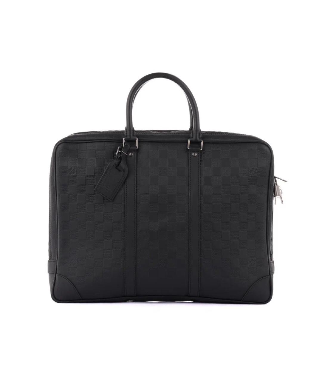 LOUIS VUITTON Черный кожаный портфель, фото 1