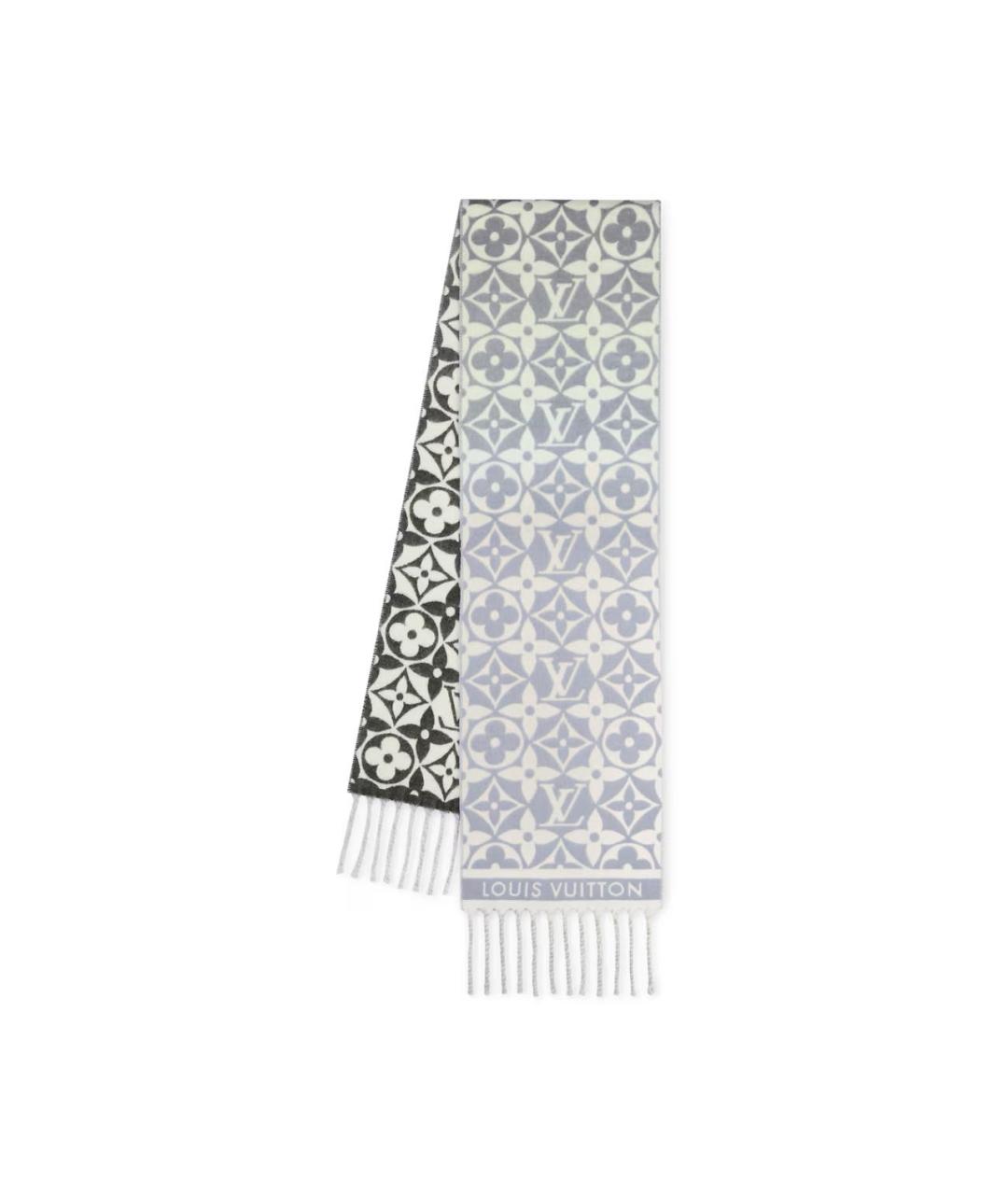 LOUIS VUITTON Серый шерстяной шарф, фото 1