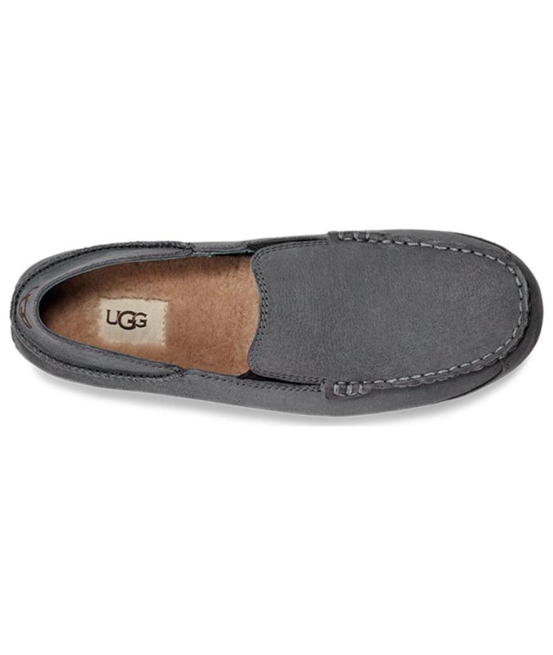 UGG AUSTRALIA Серые нубуковые лоферы, фото 5
