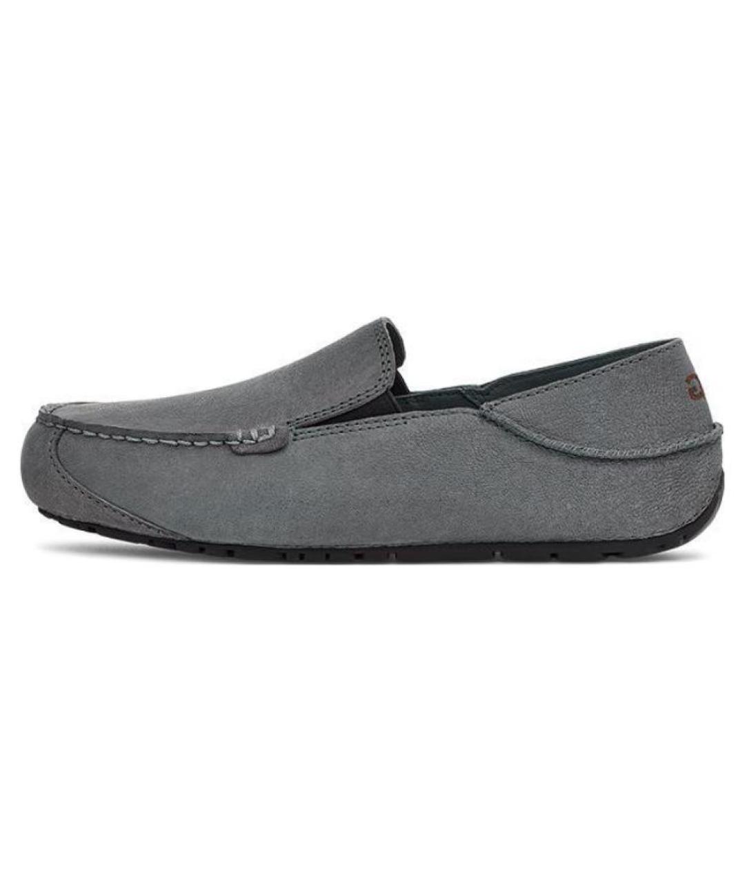 UGG AUSTRALIA Серые нубуковые лоферы, фото 2