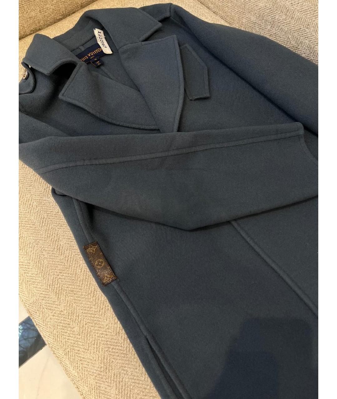 LOUIS VUITTON Темно-синее кашемировое пальто, фото 6