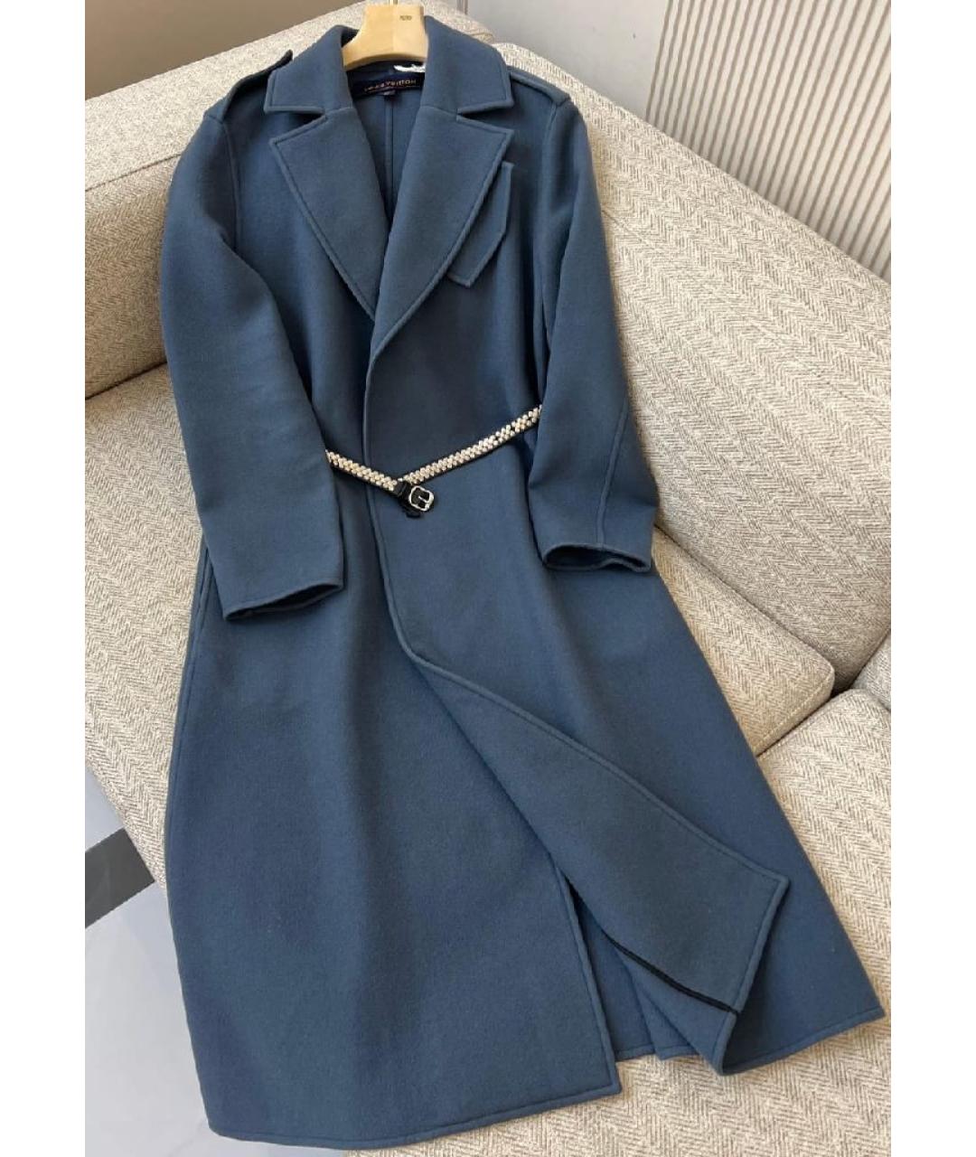 LOUIS VUITTON Темно-синее кашемировое пальто, фото 9