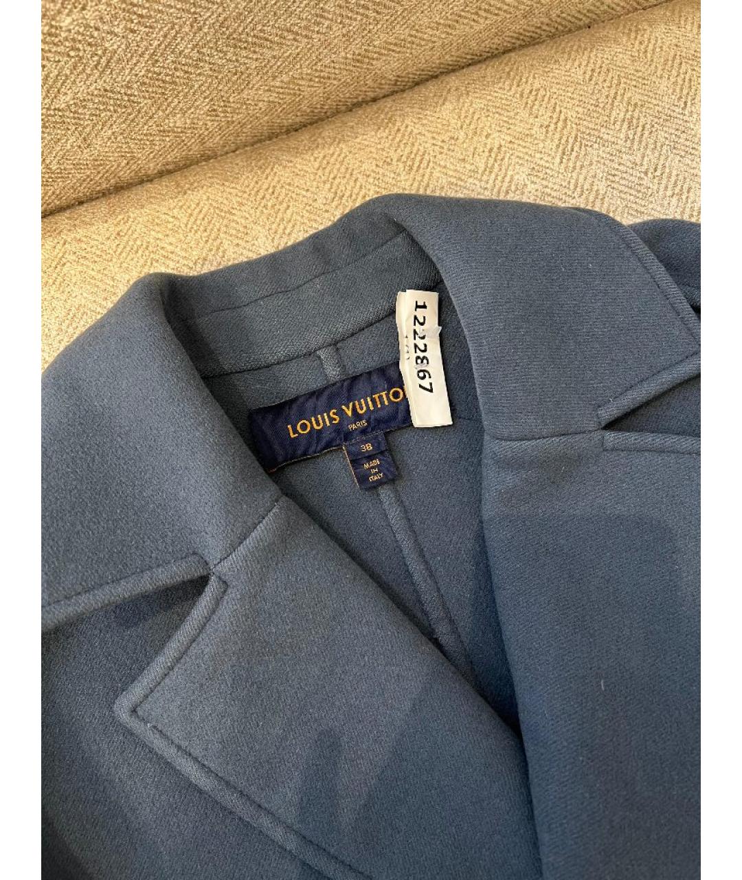 LOUIS VUITTON Темно-синее кашемировое пальто, фото 4
