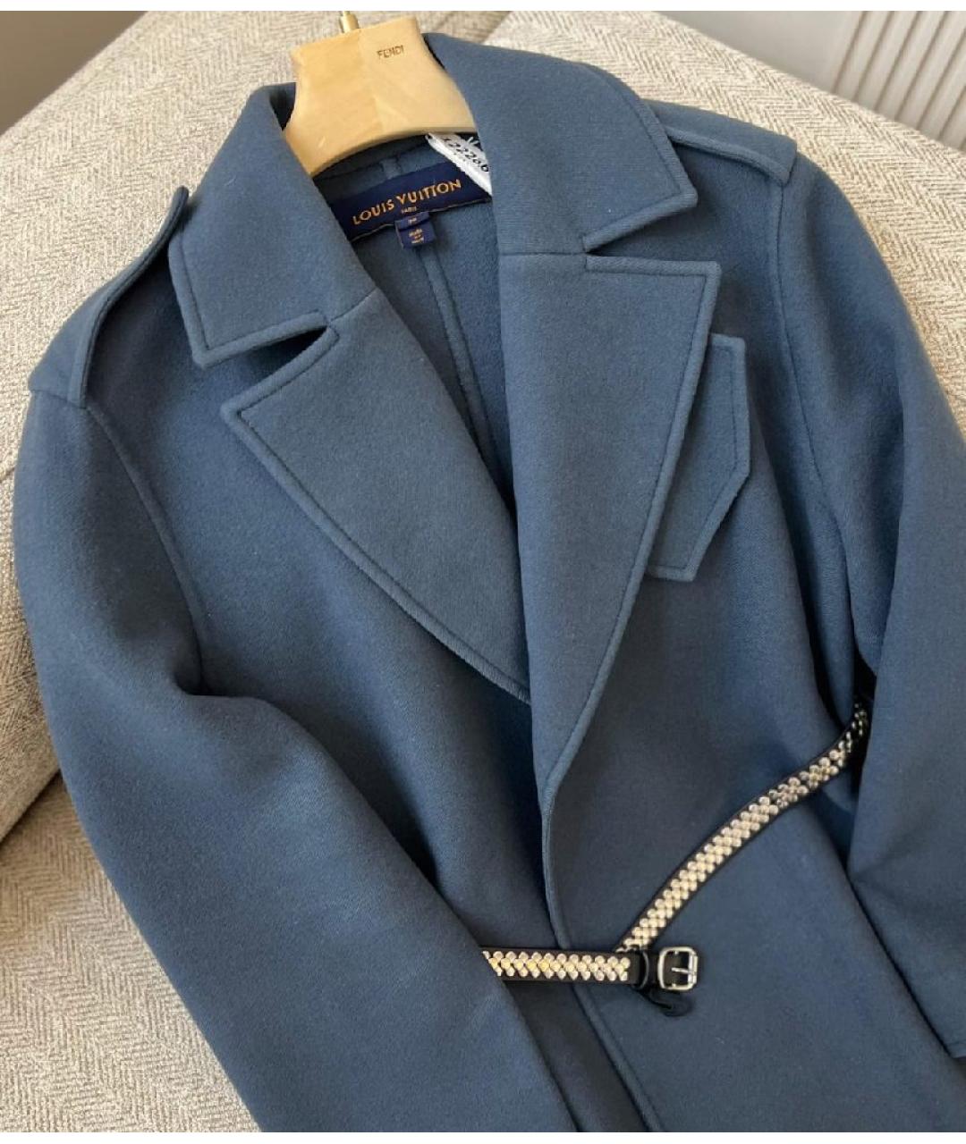 LOUIS VUITTON Темно-синее кашемировое пальто, фото 3